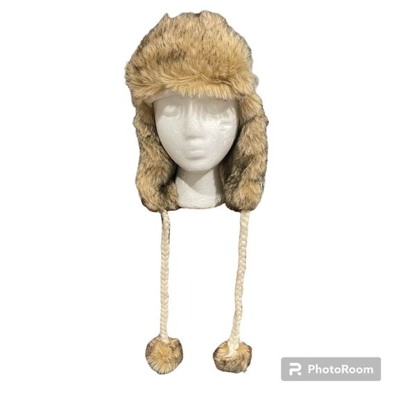 American Eagle Outfitters Trapper Hat Faux Fur AEO Winter OSFA - Picture 3 of 5